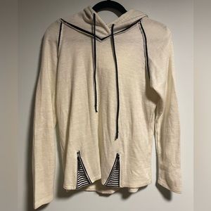 People like Frank (Anthropologie) white/cream hooded sweatshirt size M